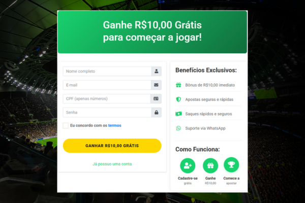 Cadastro com Bônus